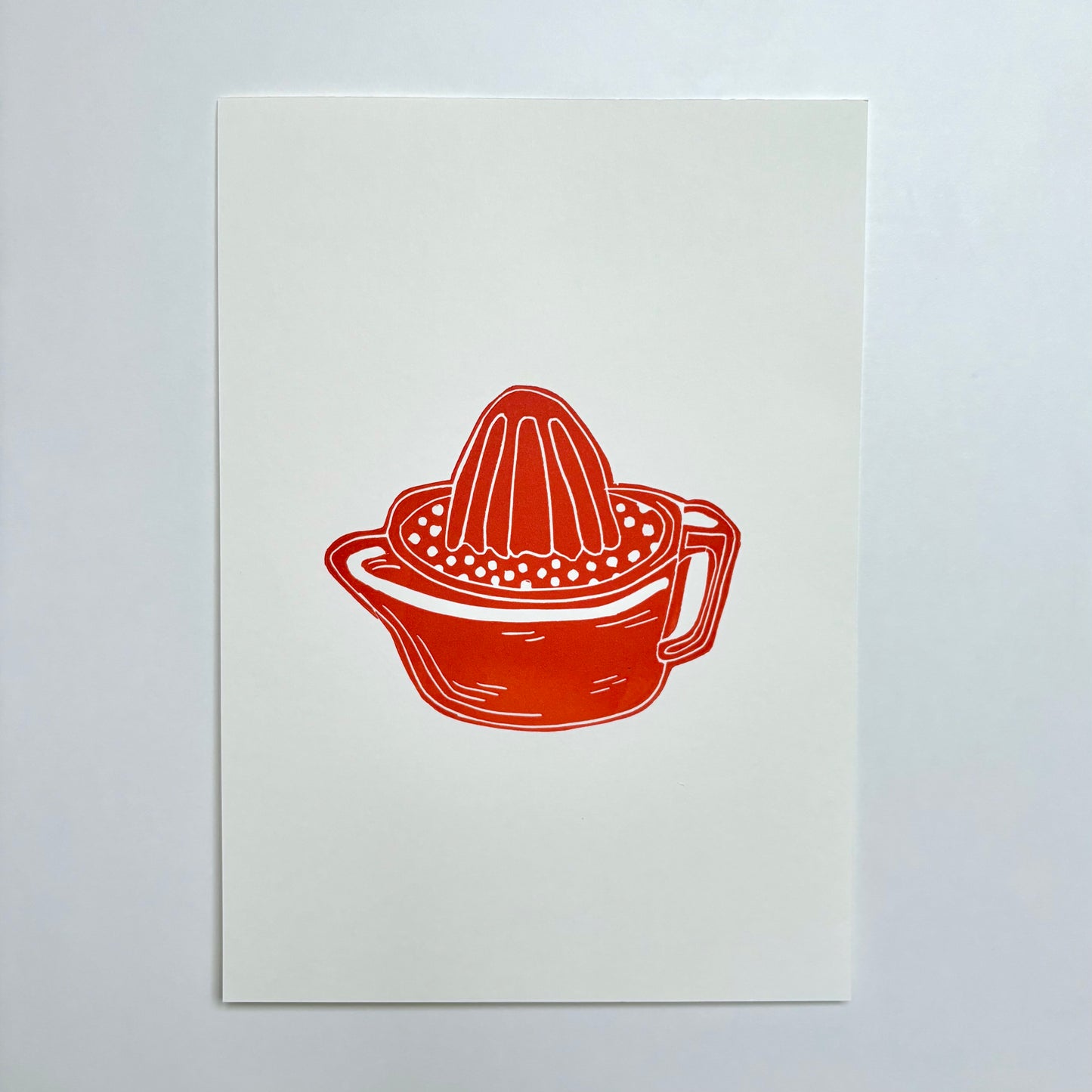 Linoldruck "The edge of the plate" by Kati Lammert